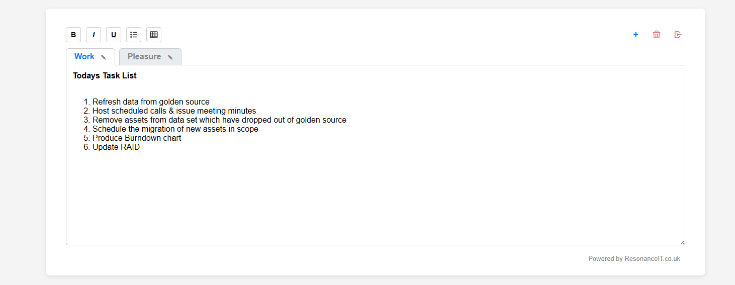 Secure notes screenshot